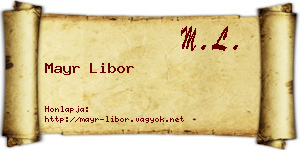 Mayr Libor névjegykártya